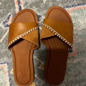 TOMS Women's Tan Slide Sandals